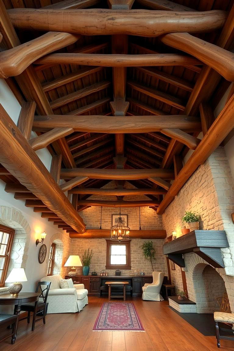 Exposed Wooden Beams - 24 Spanish Style Living Room Ideas