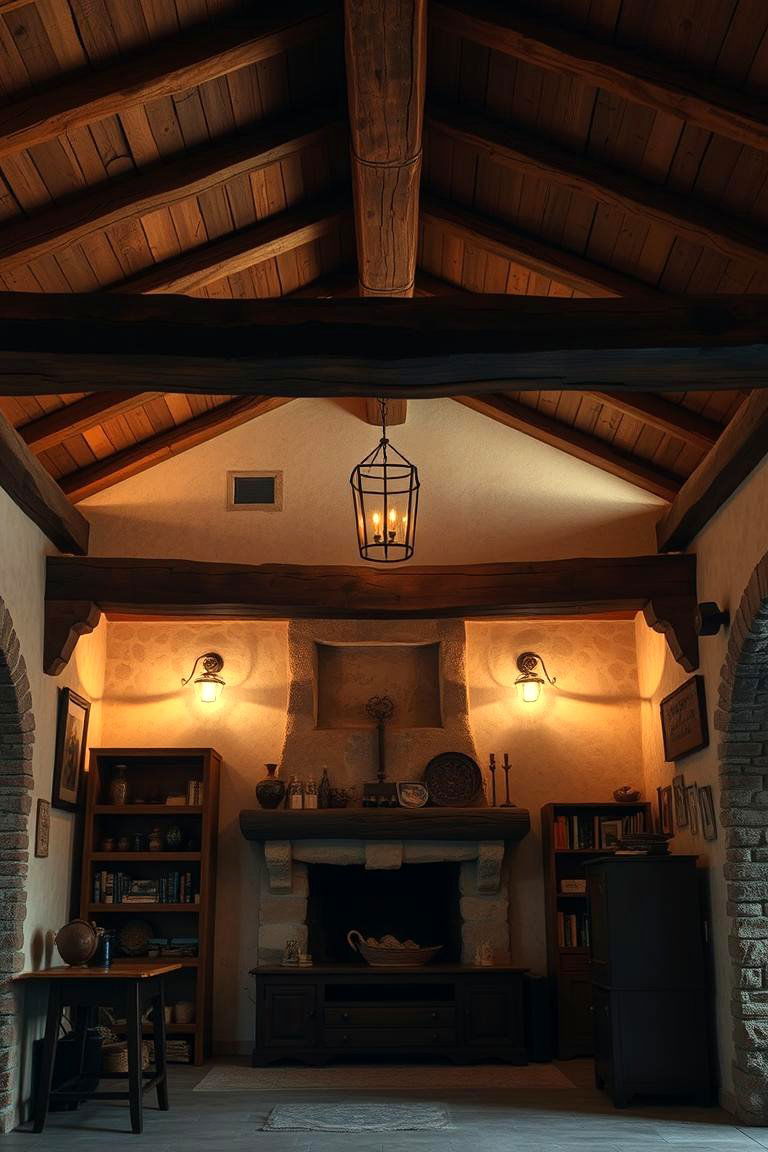 Exposed Wooden Beams Elegance - 24 Tuscan Living Room Ideas