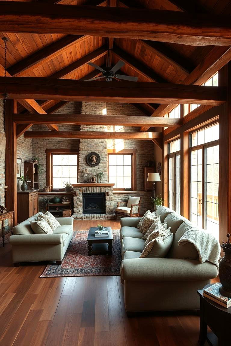 Exposed Wooden Beams for a Rustic Charm - 24 Decorative Ceiling Beam Ideas