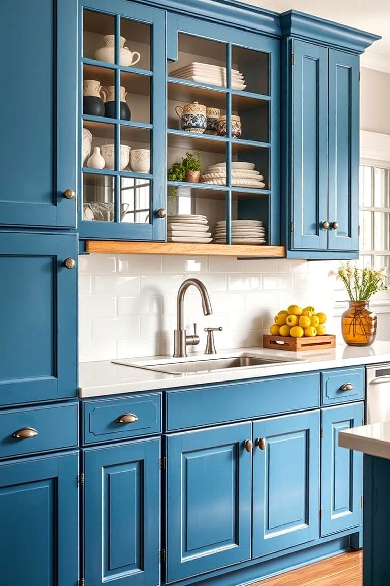 Expressing Individuality Through Custom Blue Designs - 24 blue farmhouse kitchen cabinets