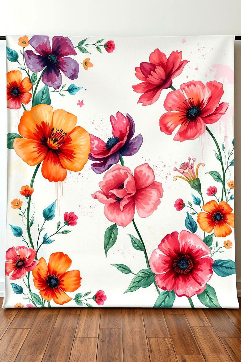 Expressive Painted Canvas - 24 Wedding Backdrop Ideas
