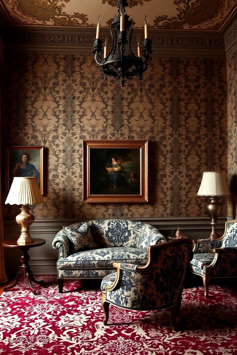 Exquisite Baroque Patterns - 24 Royal Living Room Design Ideas