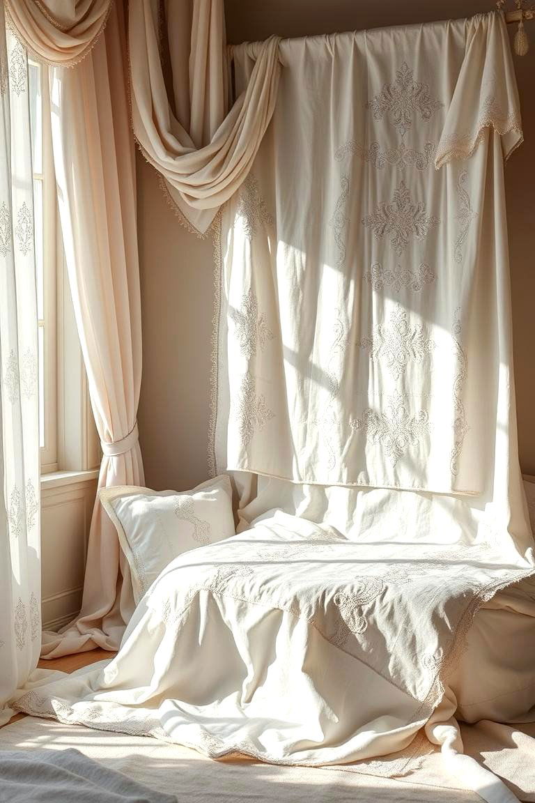 Exquisite Embroidery and Fine Linens - 24 Victorian Bedroom Ideas