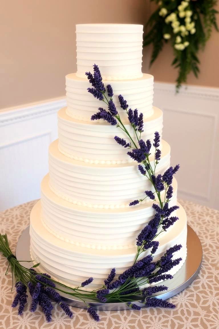 Exquisite Lavender Wedding Cake Accents - 24 Lavender Wedding Ideas