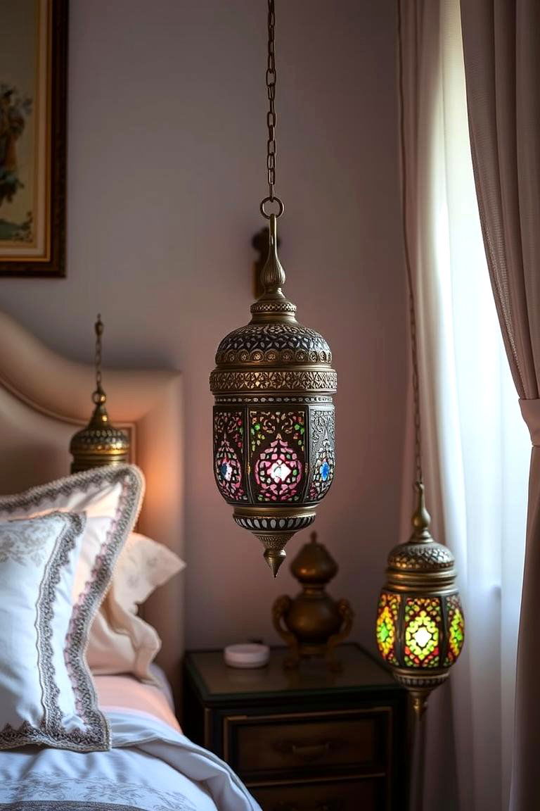 Exquisite Moroccan Lamps - 24 Moroccan Themed Bedroom Ideas