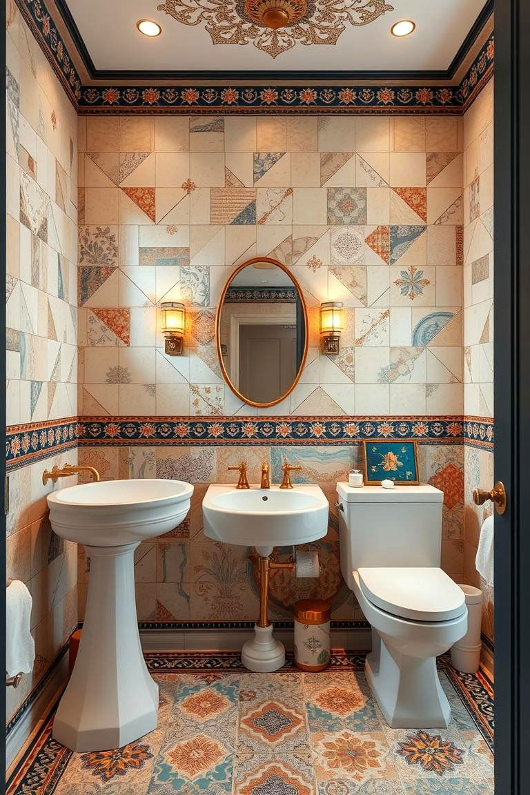 Exquisite Mosaic Inlays and Decorative Borders - 24 Tuscan Bathroom Ideas