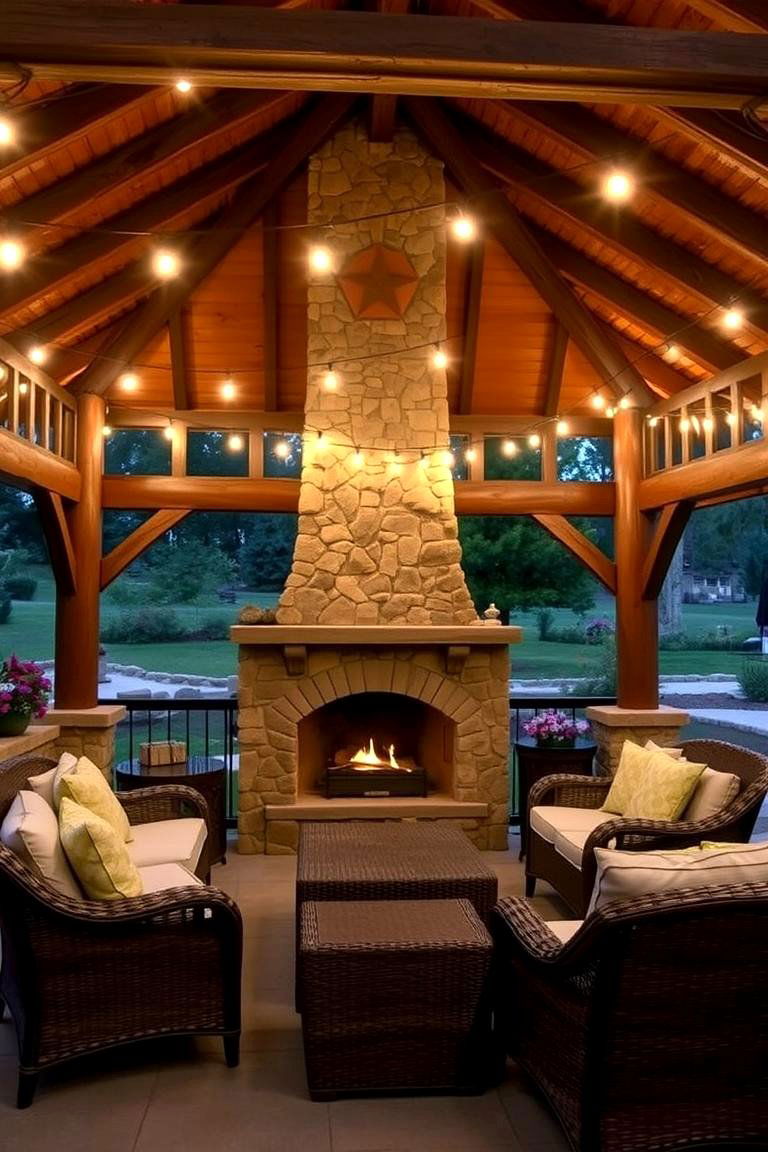 Extending Your Outdoor Living Season - 24 Gazebo With Fireplace