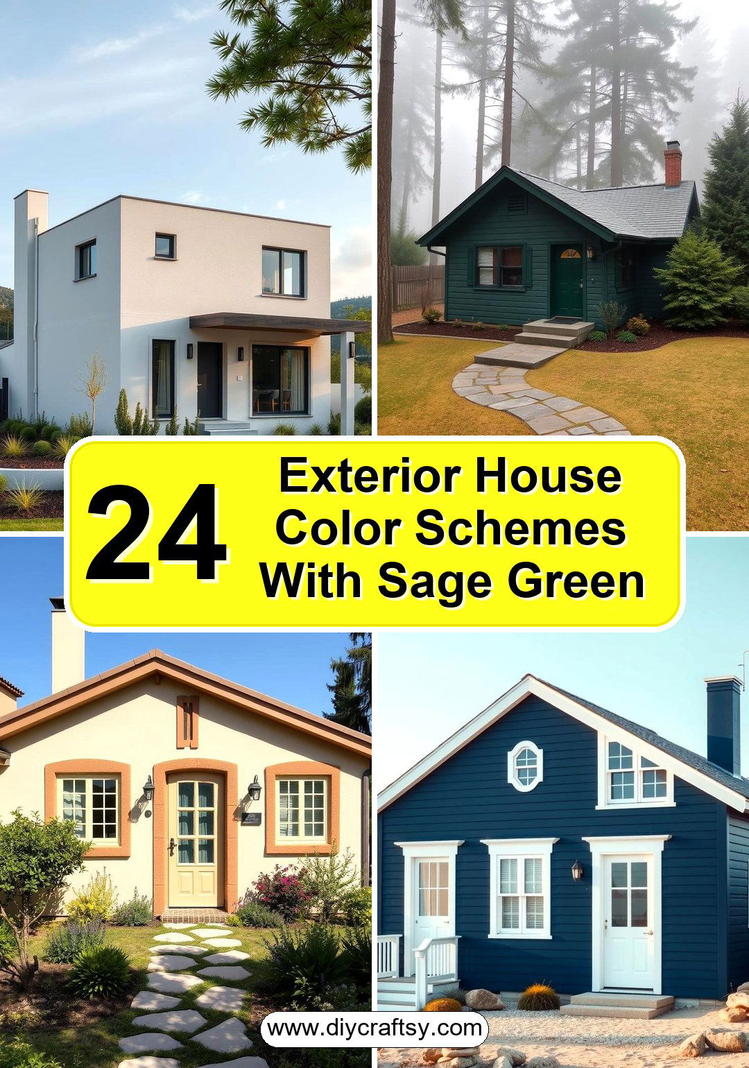 Exterior House Color Schemes With Sage Green Siding