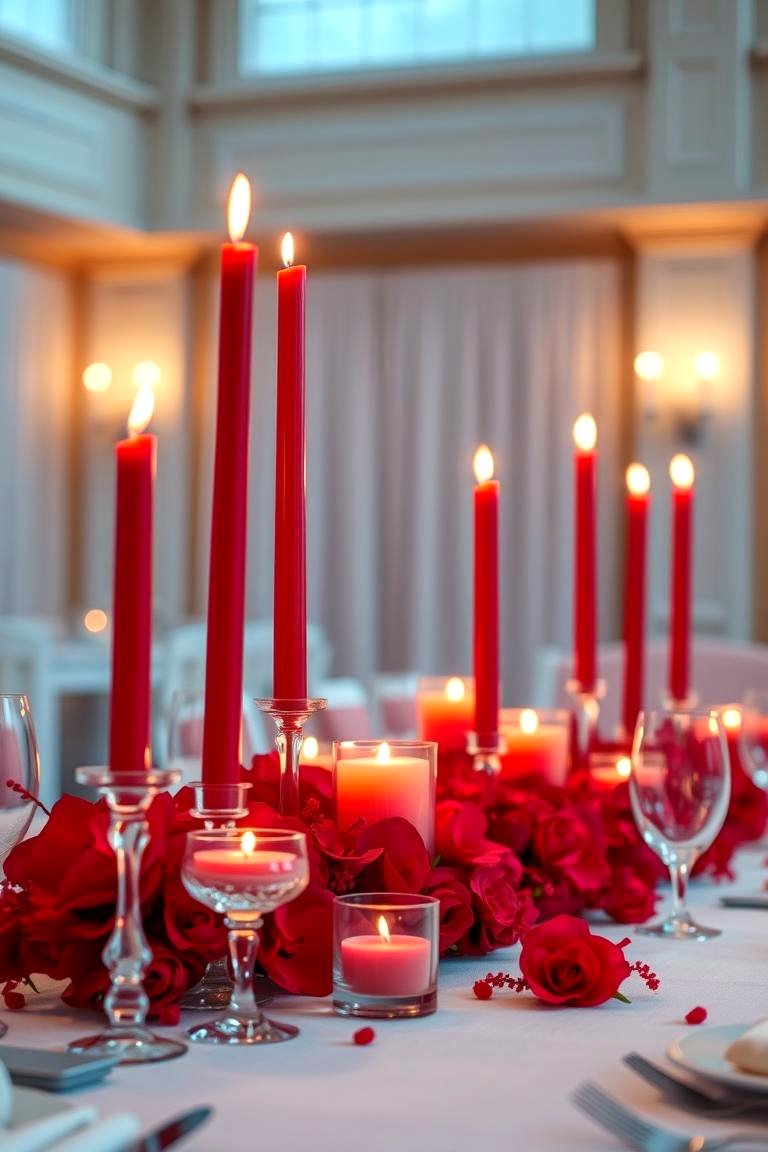 Eye Catching Red Centerpieces - 24 Red Wedding Theme Ideas