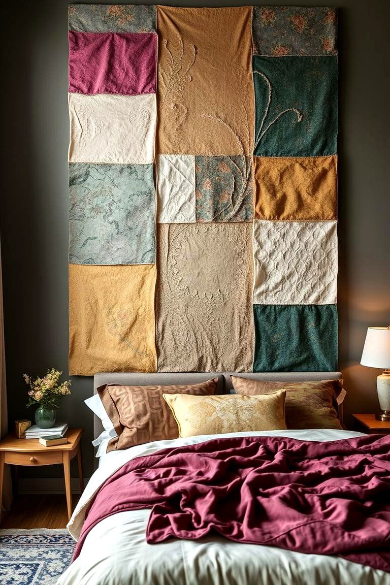 Fabric Art Panels - 24 Bedroom Accent Wall Ideas