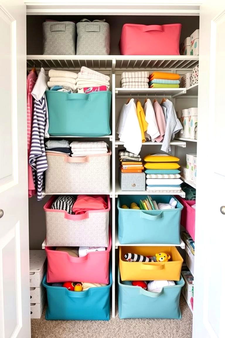 Fabric Closet Organizers - 24 Nursery Closet Ideas