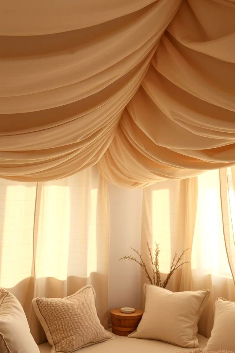 Fabric Draped Ceilings - 24 Cheap Ceiling Ideas