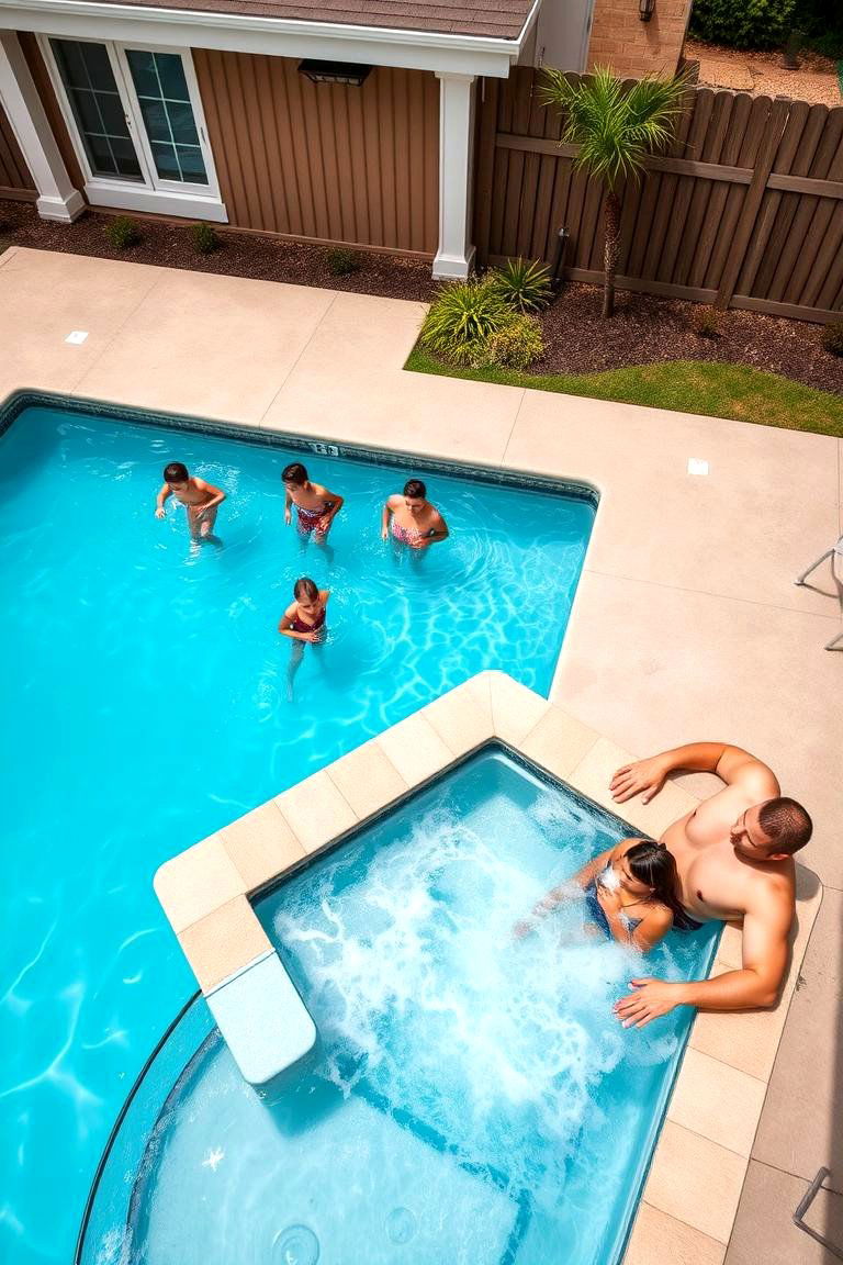 Facilitating Exercise and Fitness - 24 Rectangle Pool With Hot Tub