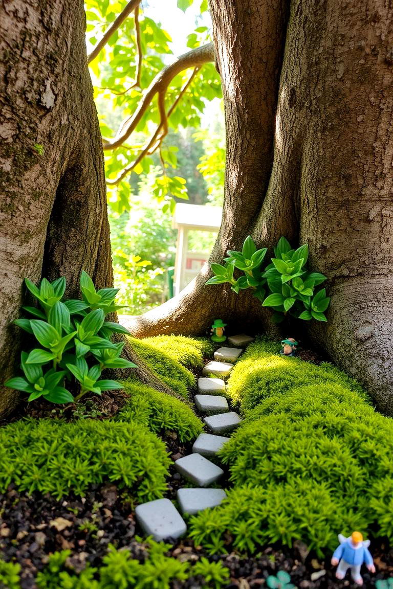 Fairy Garden Under a Tree - 24 Shade Garden Design Ideas