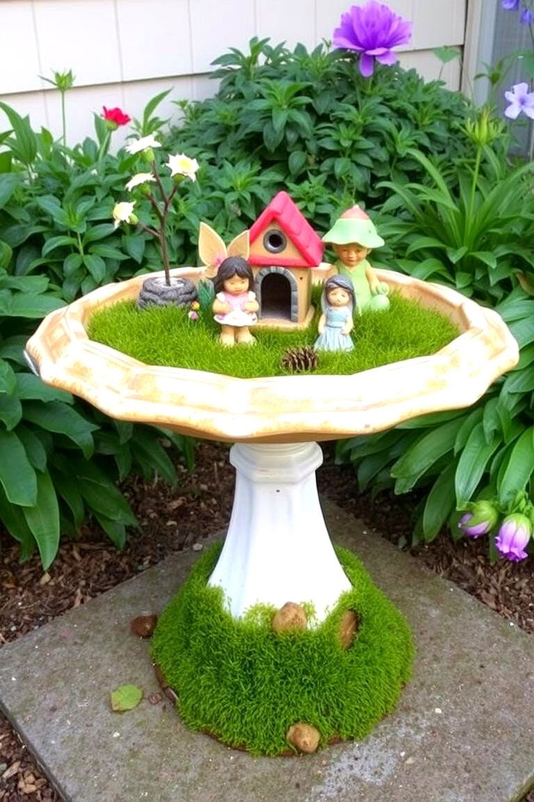 Fairy Garden in a Birdbath - 24 Fairytale Wedding Ideas