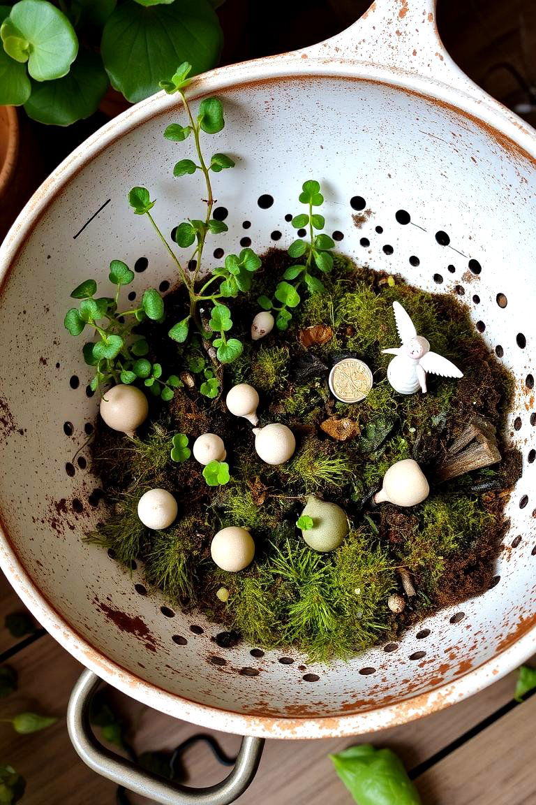 Fairy Garden in a Colander - 24 Fairytale Wedding Ideas