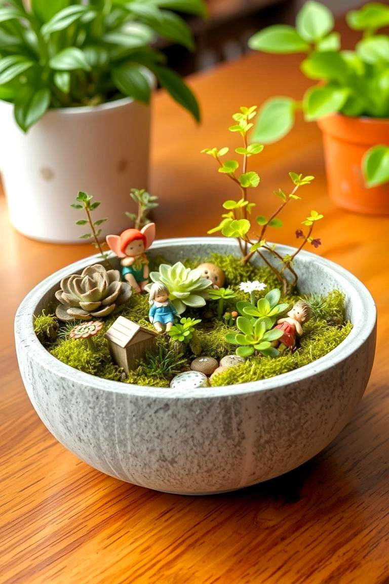 Fairy Garden in a Concrete Bowl - 24 Fairytale Wedding Ideas