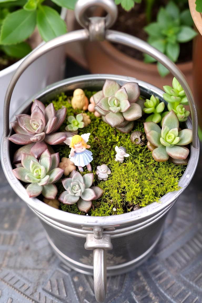 Fairy Garden in a Metal Planter - 24 Fairytale Wedding Ideas