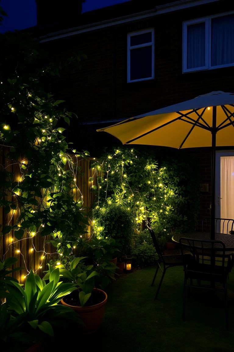 Fairy Lights for Whimsical Charm - 24 Townhouse Backyard Ideas