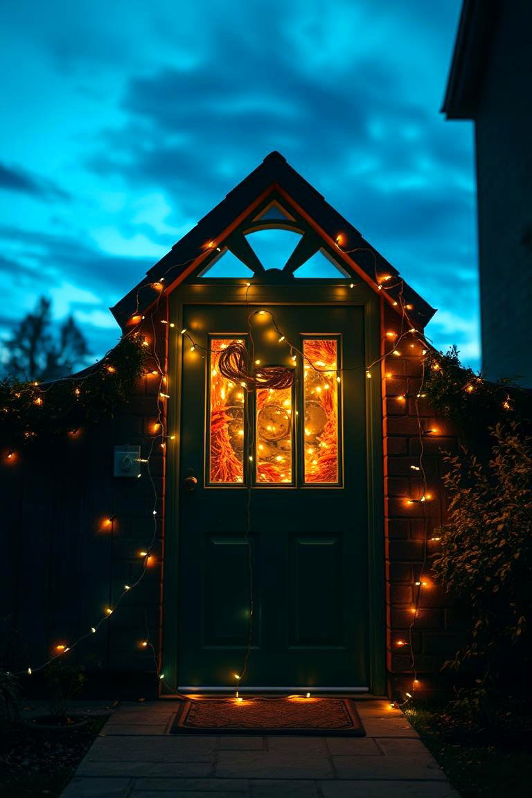 Fairy Lights for a Magical Atmosphere - 24 Front Door Decor Ideas