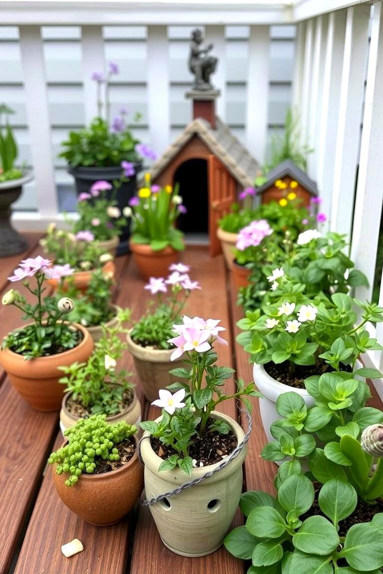 Fairy Tale Garden with Miniature Plants - 24 Deck Decorating Ideas With Plants