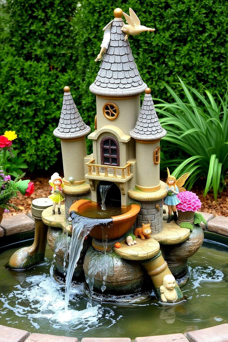 Fairy Tale Themed Fountain - 24 Backyard Fountain Ideas