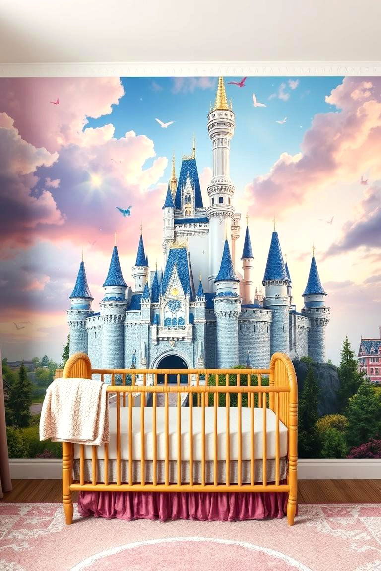 Fairytale Castle Mural - 24 Nursery Wall Decor Ideas