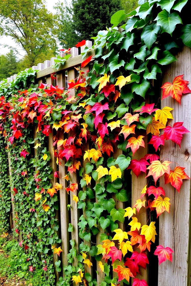Fall Foliage Fencing - 24 fall outdoor decorating ideas