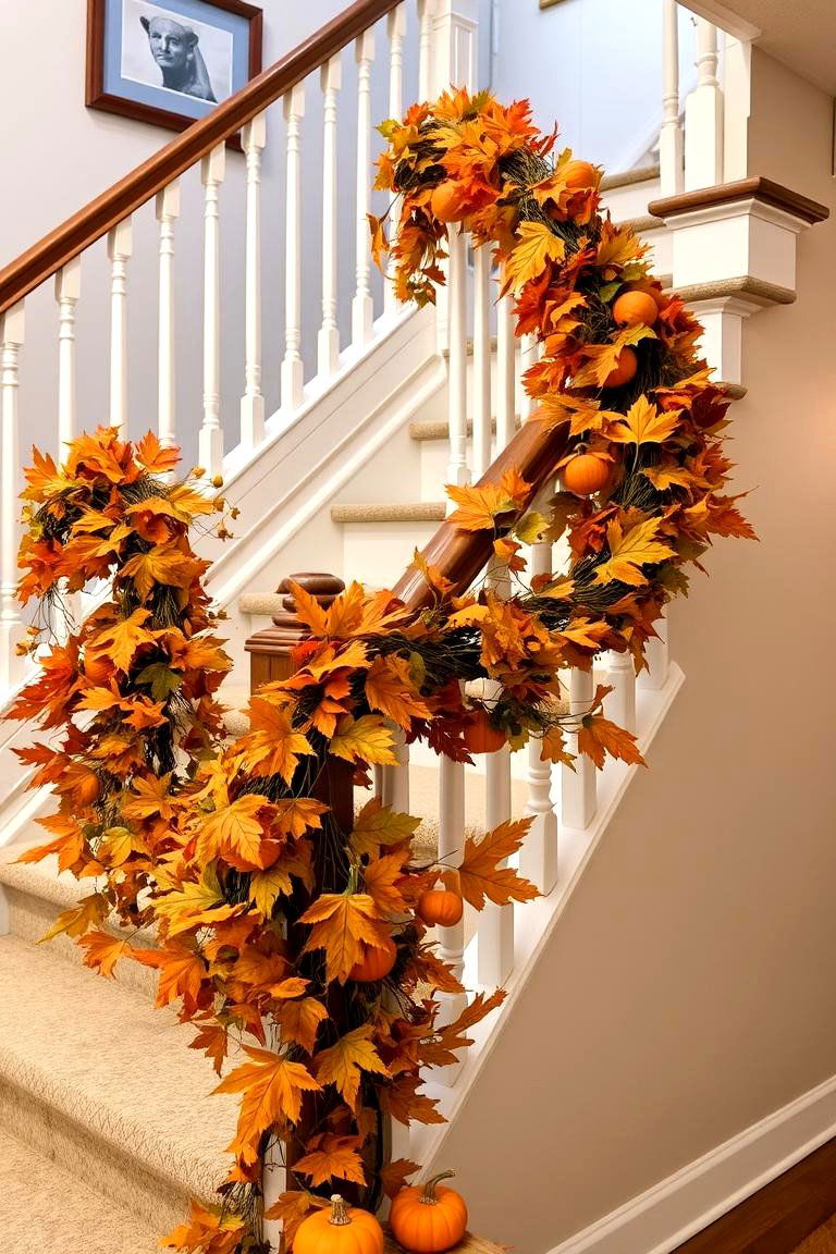 Fall Garland for Staircases - 24 Fall Decor Ideas