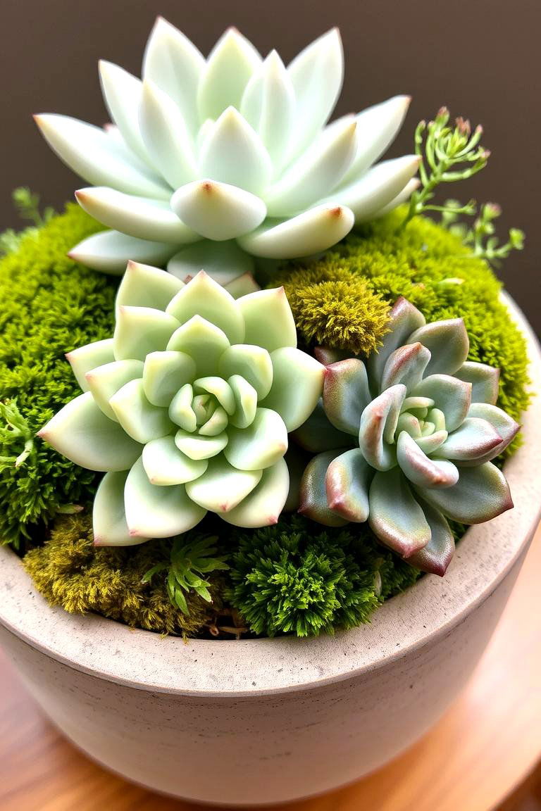 Fall Succulent and Moss Planter - 24 Fall Planter Ideas