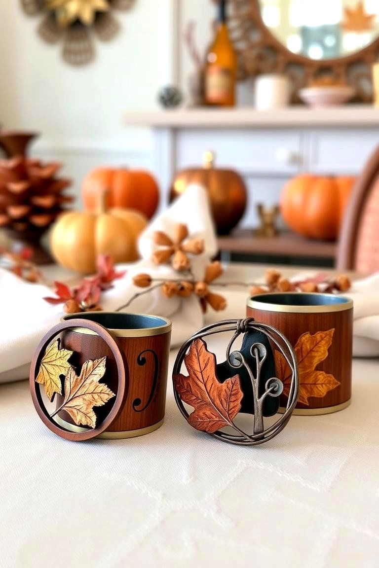 Fall Themed Napkin Rings - 24 Fall Table Decor Ideas