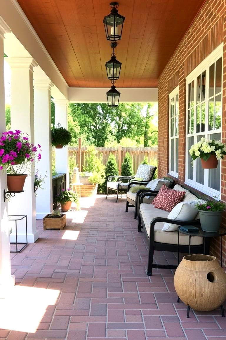 Family Friendly Brick Porch Oasis - 24 Brick Porch Ideas