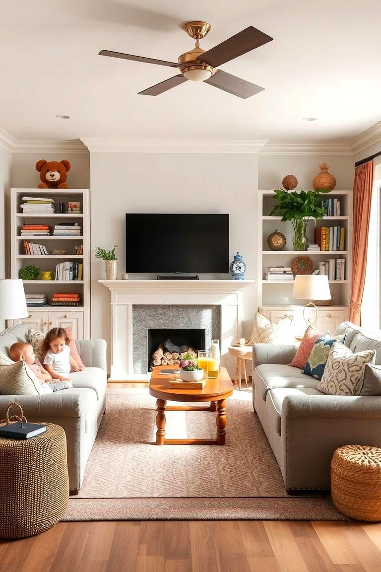 Family Friendly Design - 24 Dulux Egyptian Cotton Living Room Ideas