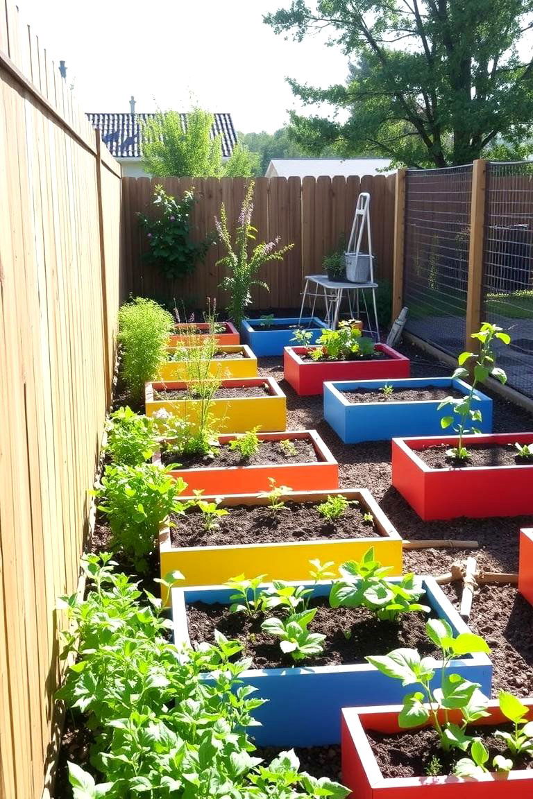 Family Friendly Garden Space - 24 Raised Garden Bed Along Fence Ideas