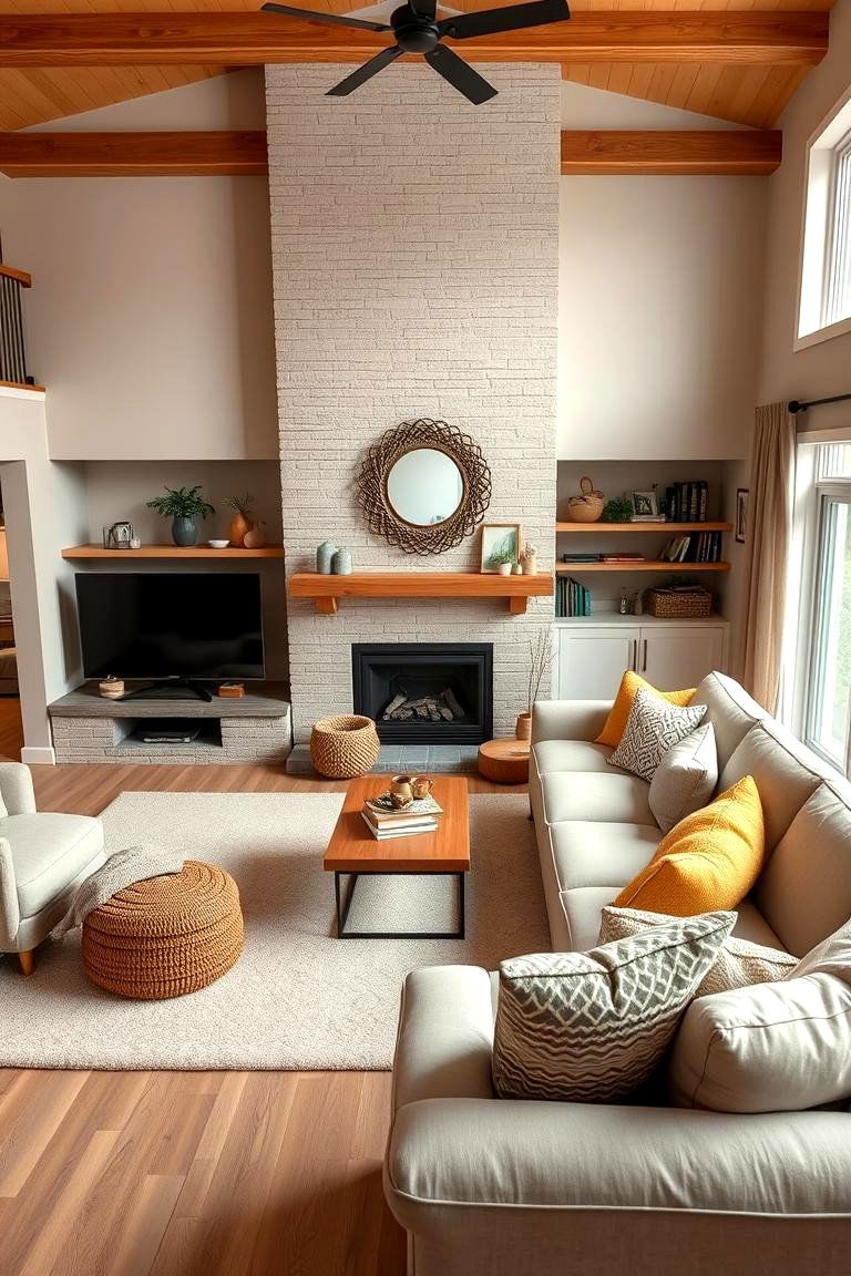 Family Friendly Haven with Comfort and Function - 24 Living Room Ideas With Sectionals and Fireplace