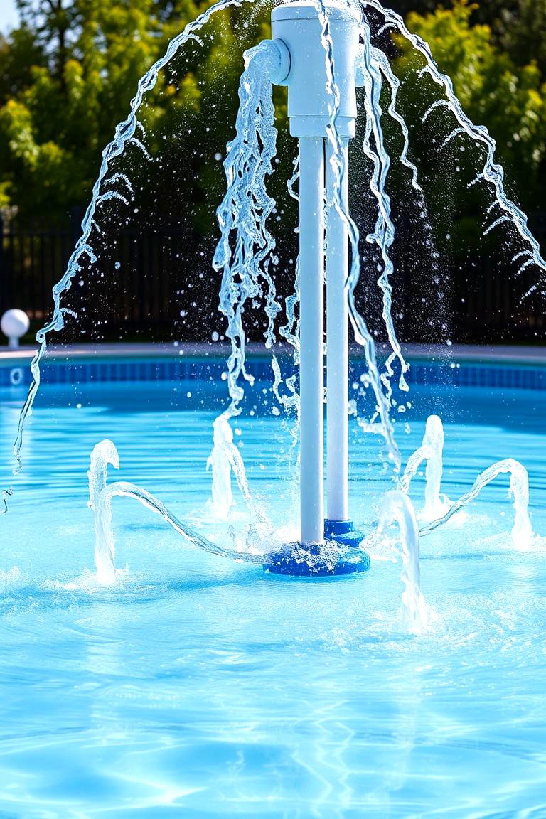 Family Friendly Play Fountain - 24 Pool Fountain Ideas