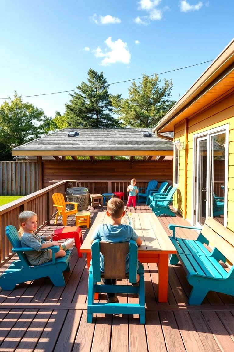 Family Fun Deck - 24 Mobile Home Deck Ideas