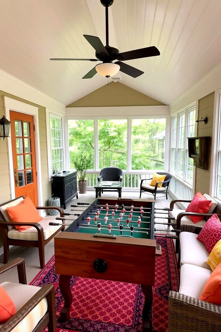 Family Game Room - 24 Enclosed Porch Ideas