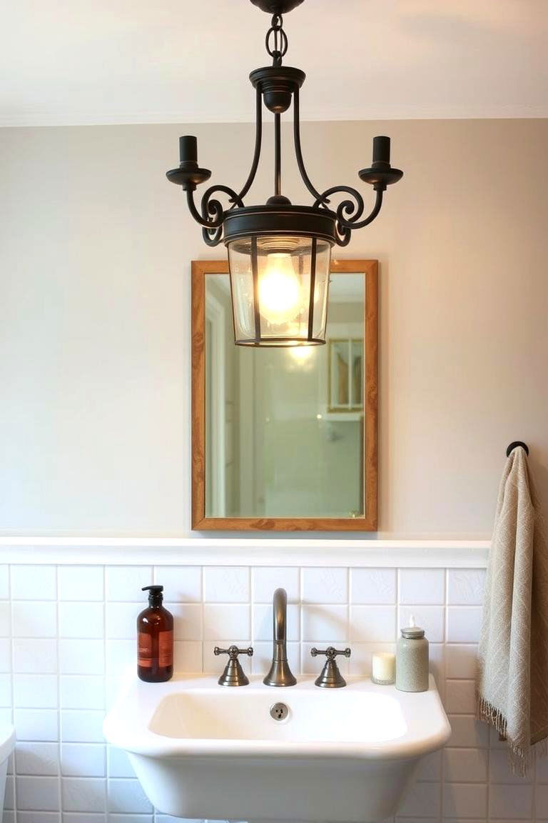 Farm Inspired Lighting - 24 Country Bathroom Ideas