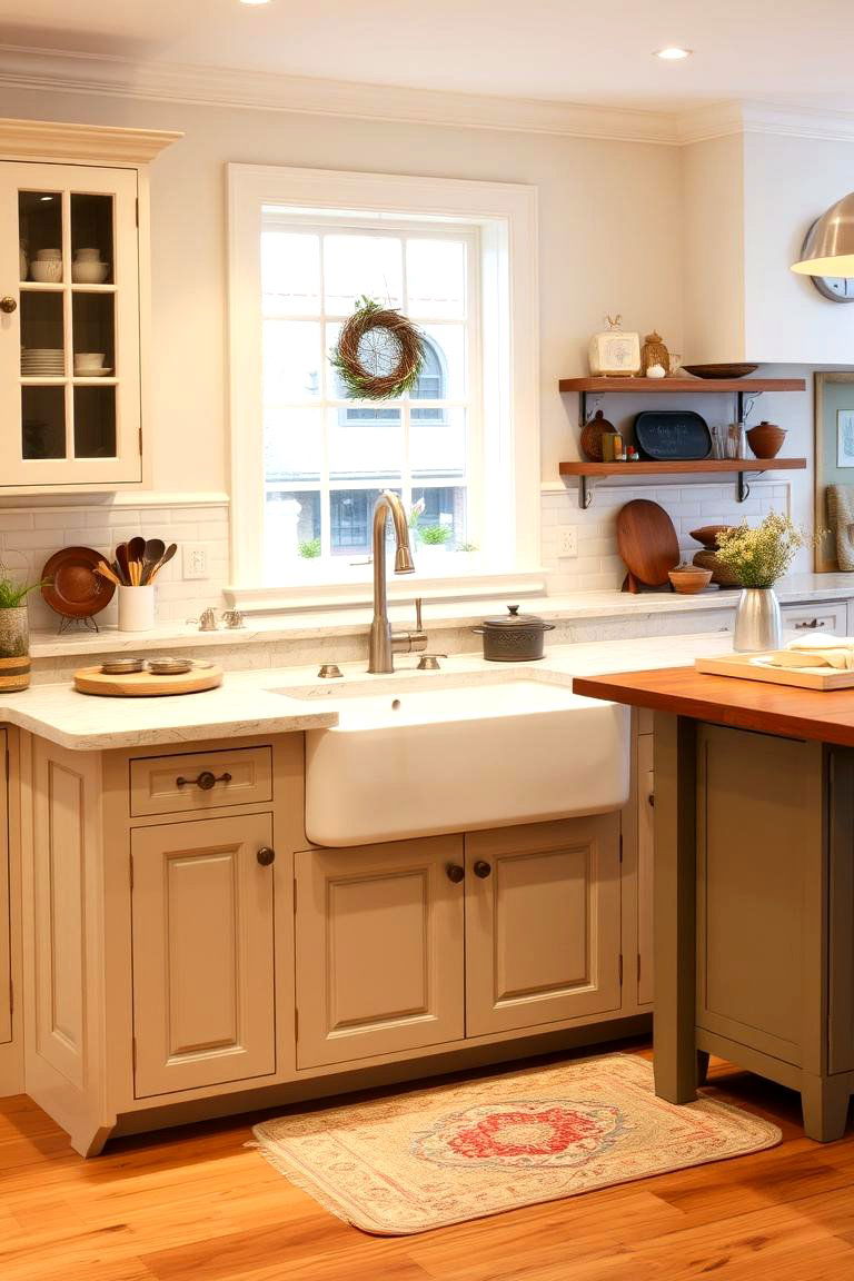 Farm Sink Island - 24 Farmhouse Kitchen Island Ideas