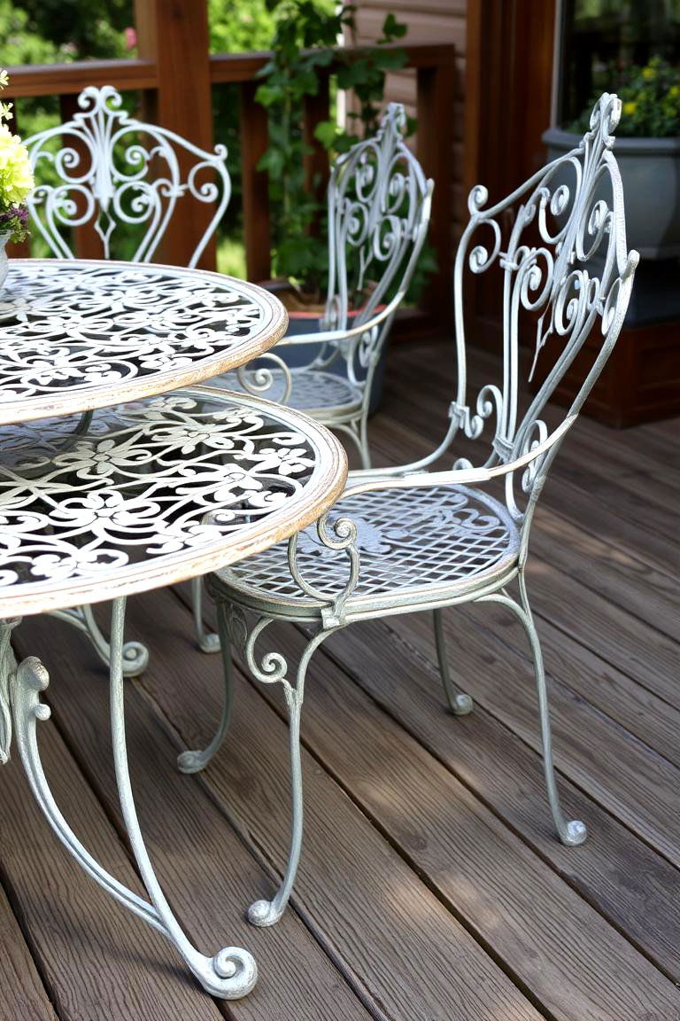 Farm Style Wrought Iron Details - 24 Farmhouse Patio Ideas
