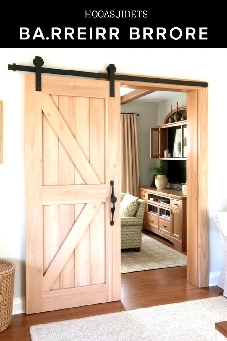 Farmhouse Barn Door for a Living Room - 24 Barn Door Ideas