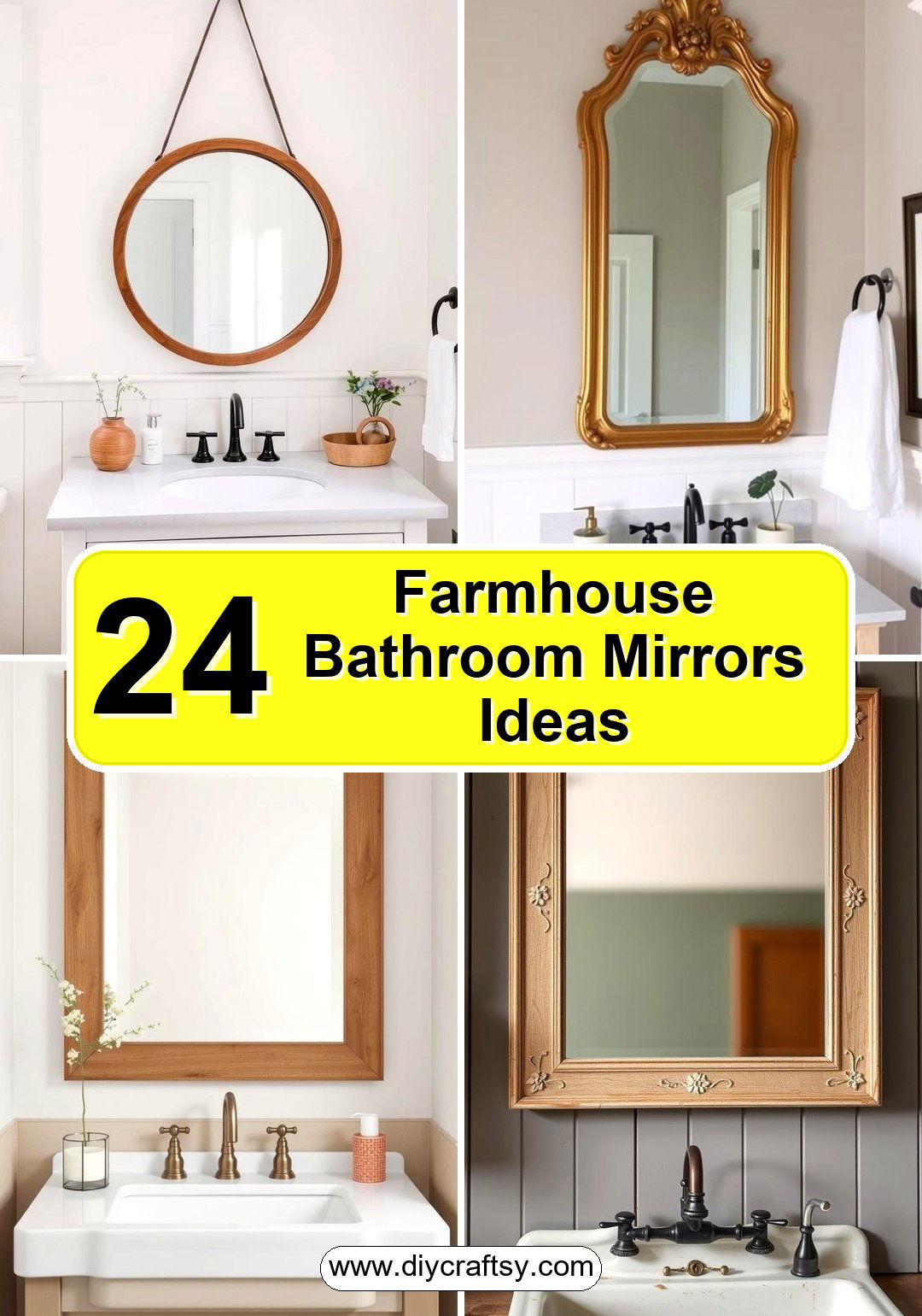 Farmhouse Bathroom Mirrors Ideas