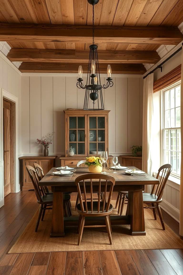 Farmhouse Chic Detailing - 24 Dining Room Wainscoting Ideas