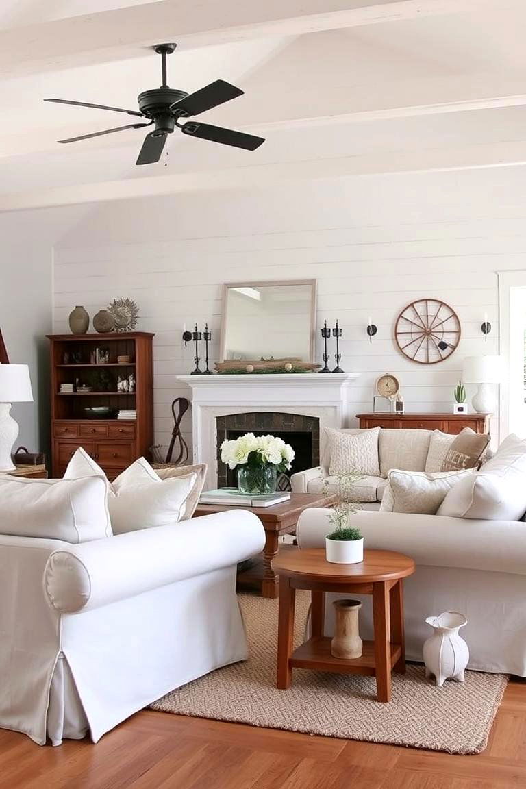 Farmhouse Comfort Embrace - 24 Grey and White Living Room Ideas