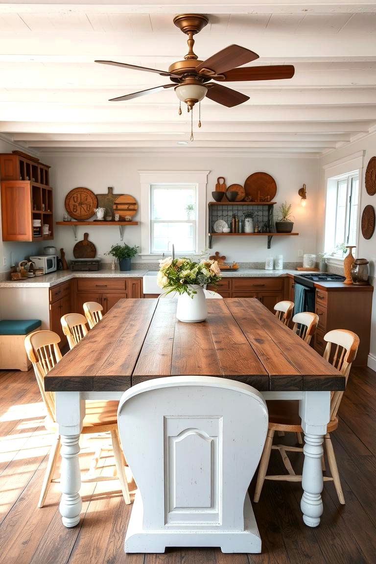 Farmhouse Dining Table - 24 Cottage Kitchen Ideas
