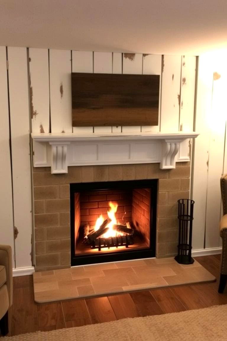 Farmhouse Fireplace - 24 Basement Fireplace Ideas