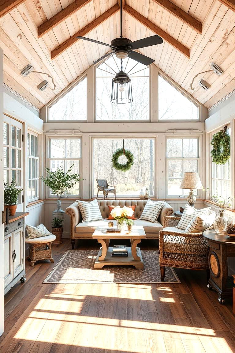 Farmhouse Inspired Decor - 24 Rustic Sunroom Ideas