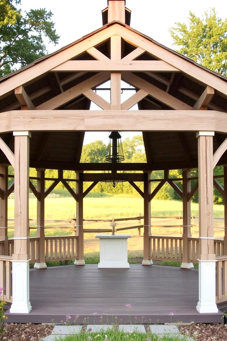 Farmhouse Inspired Gazebo - 24 Backyard Gazebo Ideas
