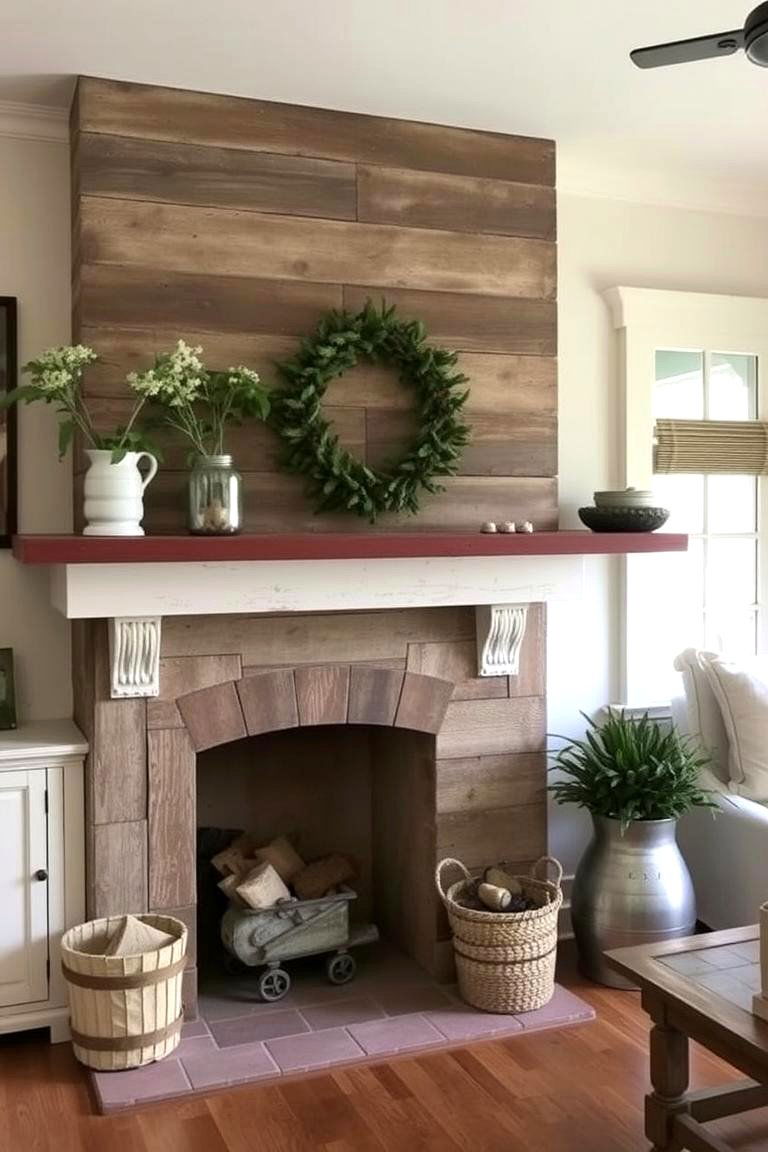 Farmhouse Inspired Rustic Fireplace - 24 Corner Fireplace Ideas